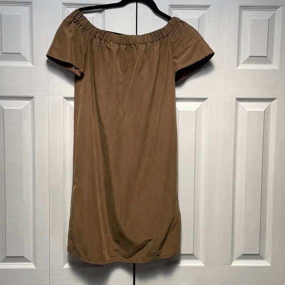 Olive coloured off the shoulder dress! - Picture 1 of 5